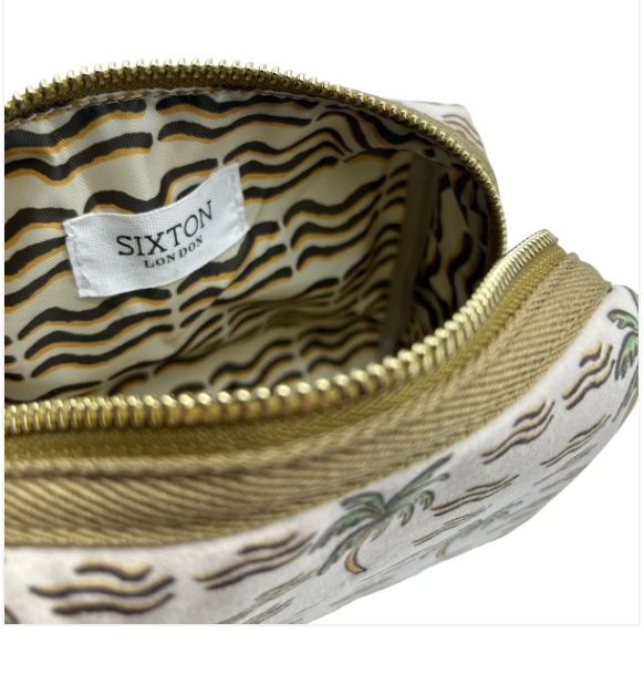 Sand Palm Make-up Bag & Gold Shell Pin