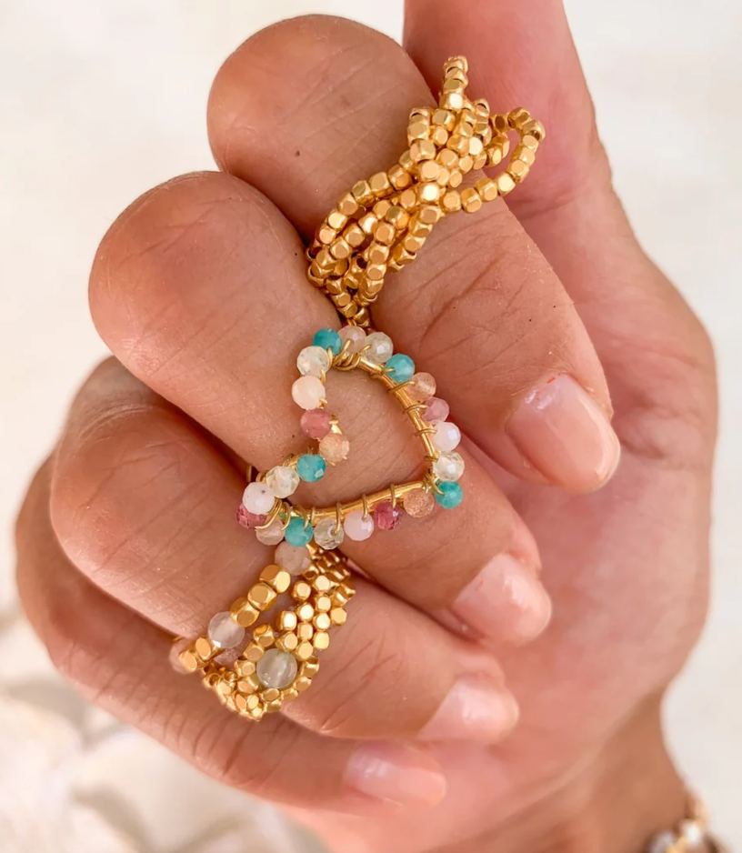 Heart Stone Ring - Multi