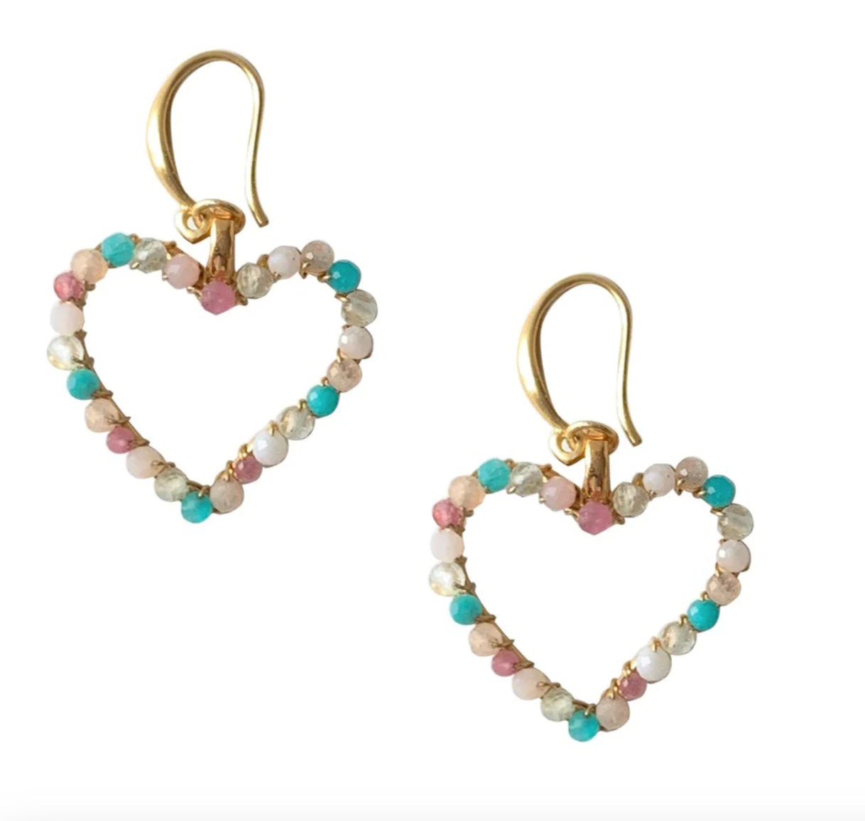 Stone Heart Earring - Multi