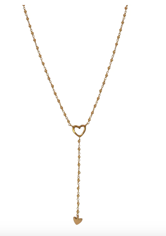 Heart Drop Necklace Gold