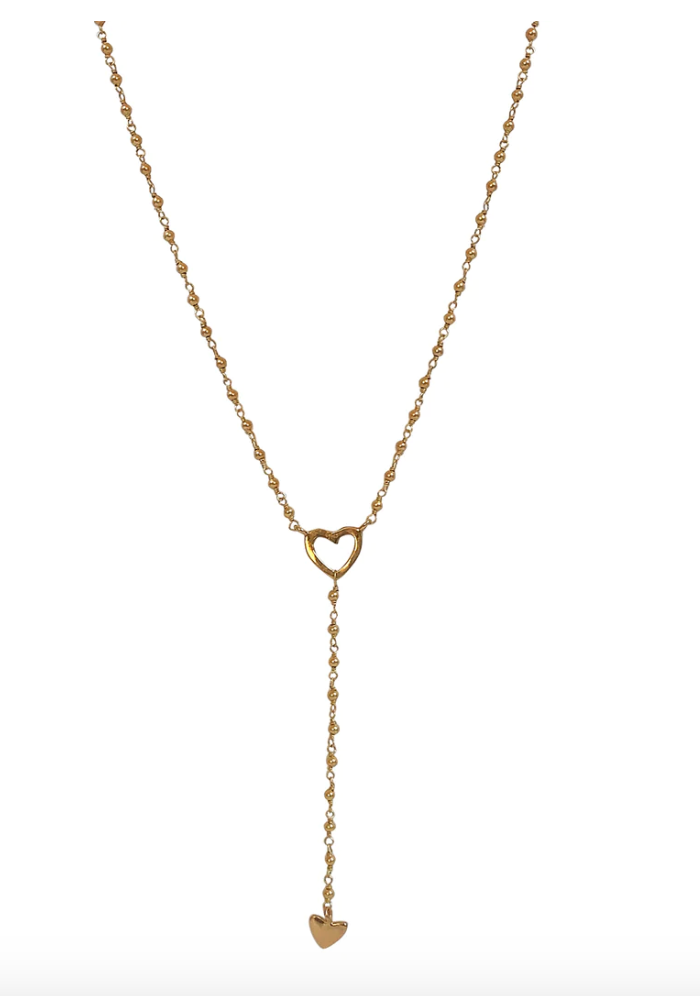 Heart Drop Necklace Gold