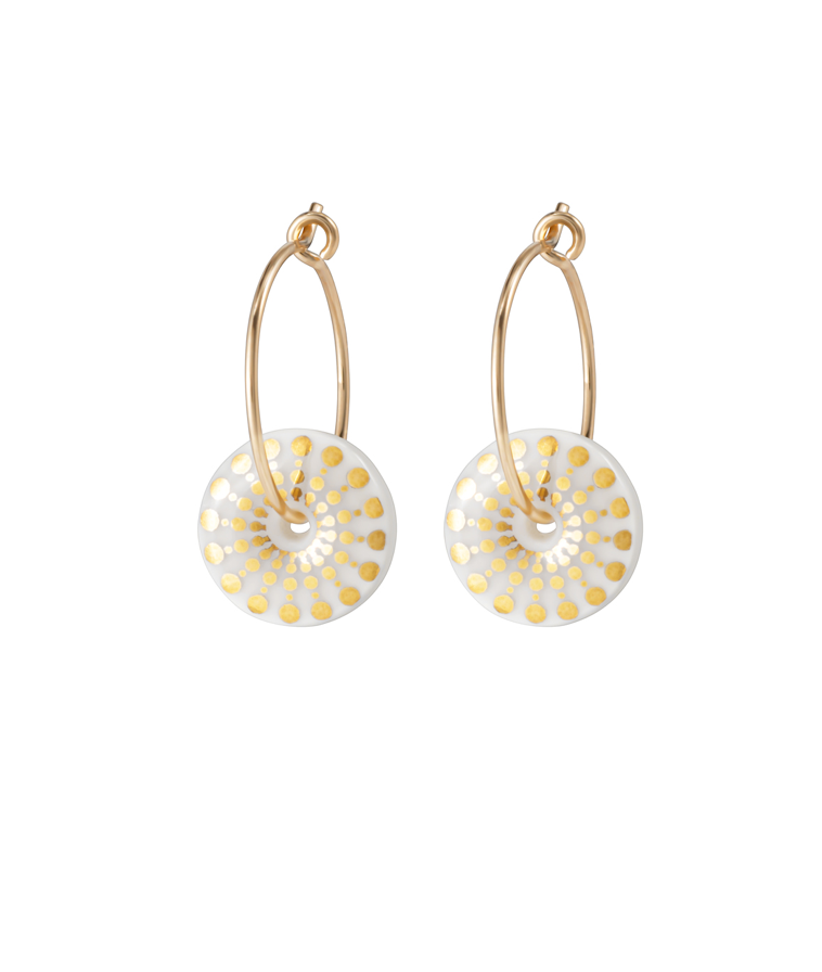 White Amber Earrings