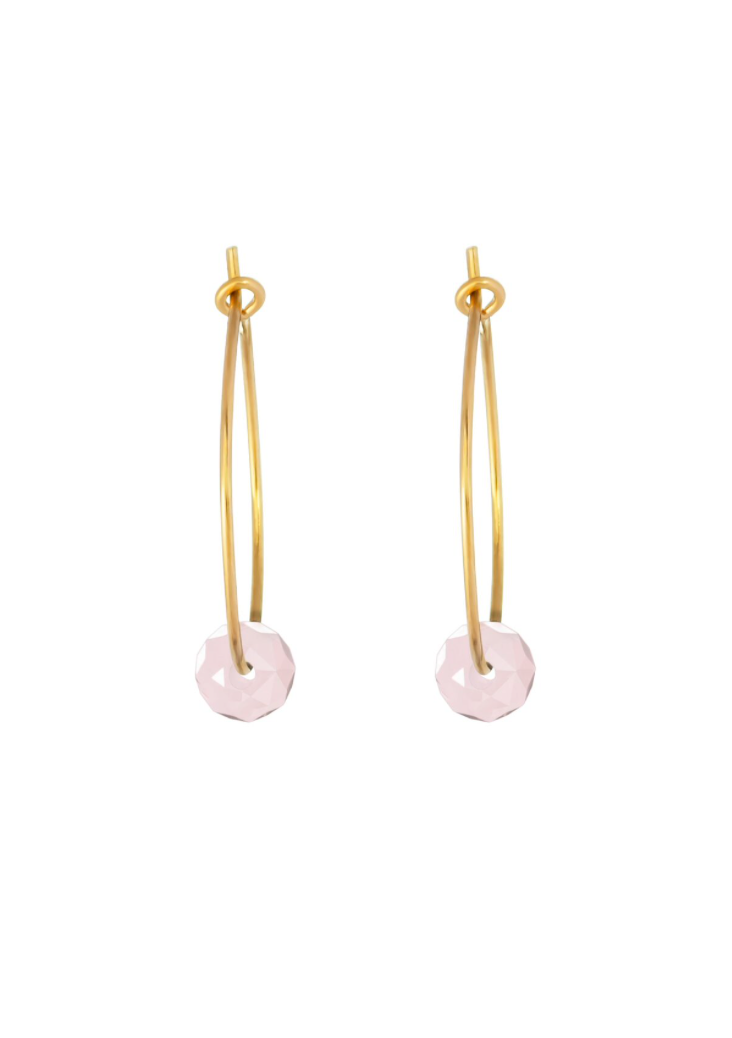 Rose Quartz Hoop Earrings