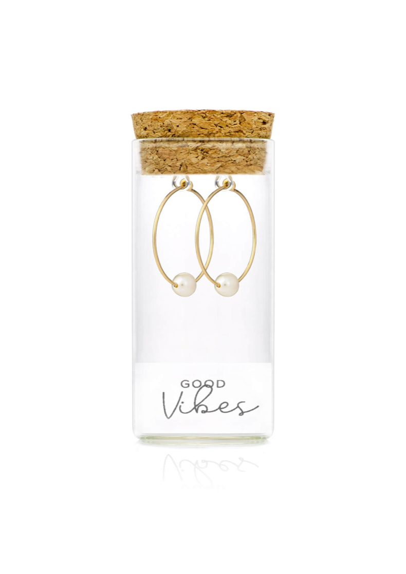 Pearl Gold Hoop Earrings