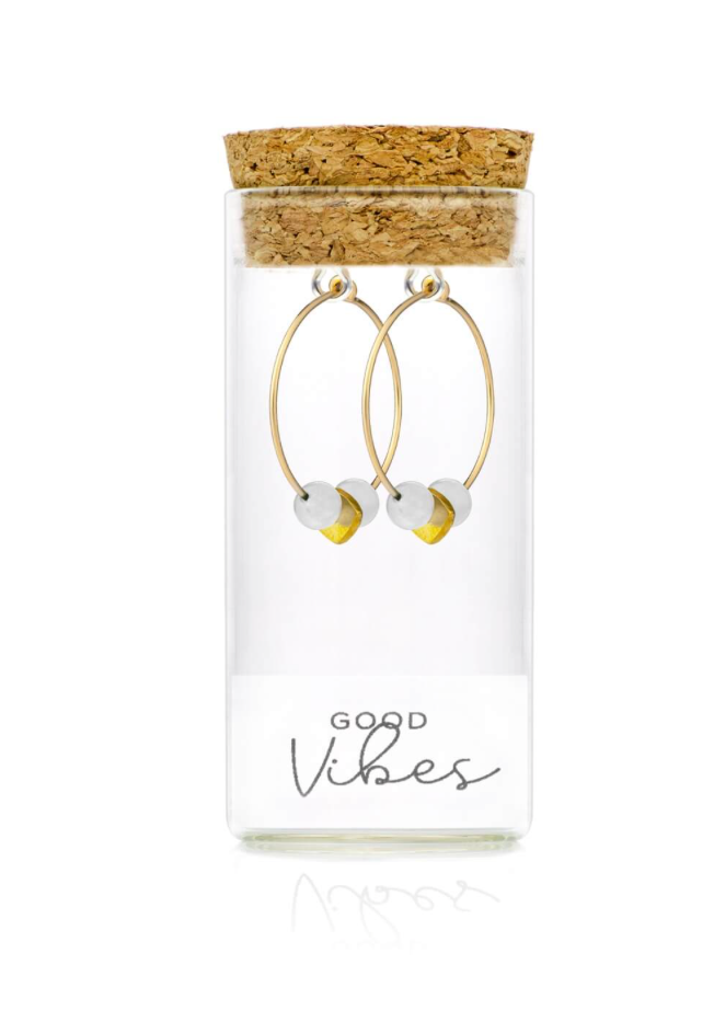 Moonstone Gold Hoop Earrings