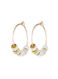 Mother of Pearl Gold Hoop Earrings