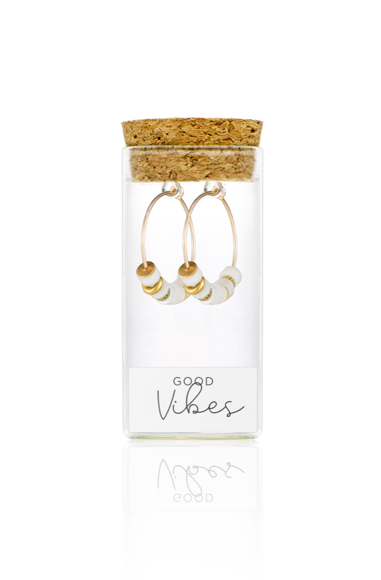 Mother of Pearl Gold Hoop Earrings