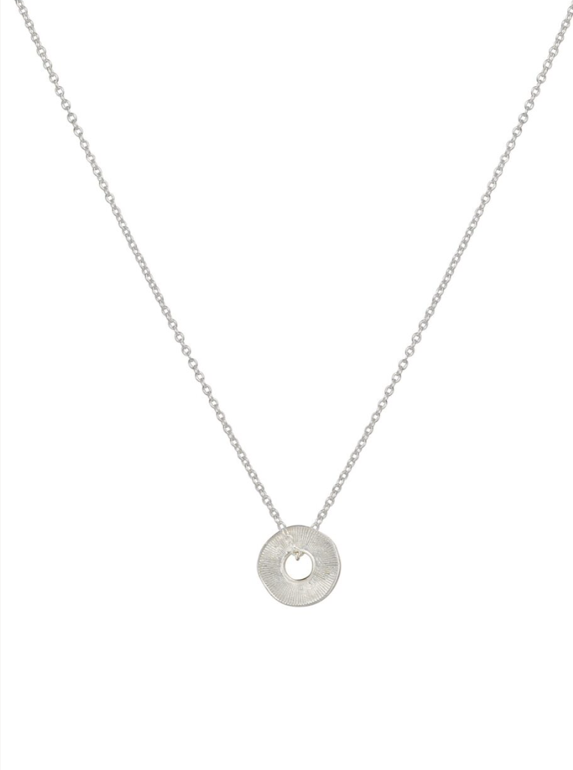 Silver Disc Sorrel Necklace