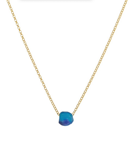 Marine Blue Glass Bead Necklace