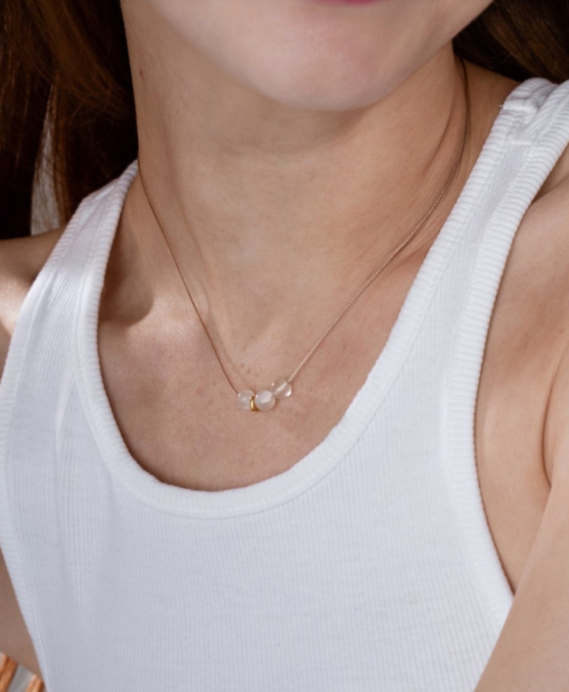 Moonstone Gold Cord Necklace