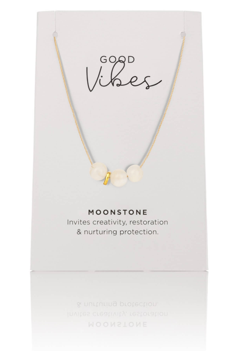 Moonstone Gold Cord Necklace