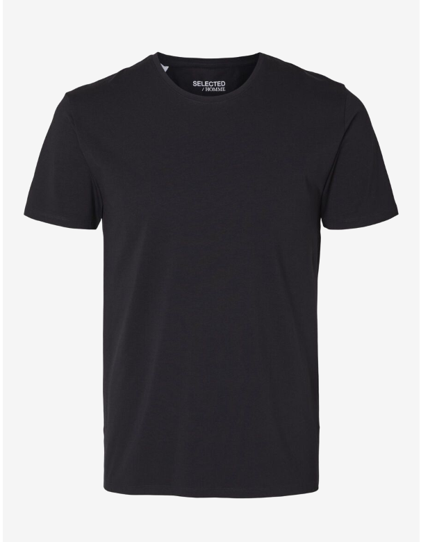 SLHNEWPIMA O-NECK TEE - Black