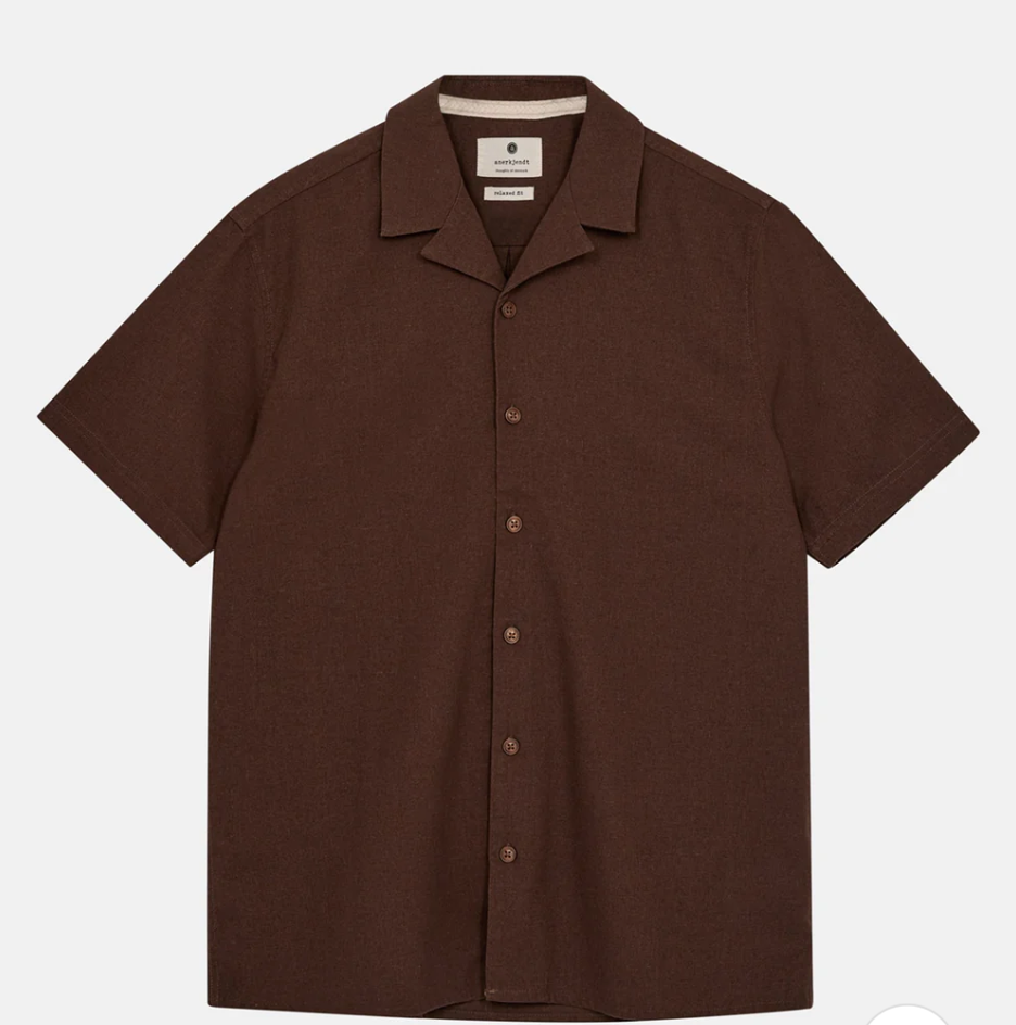 AKLEO Linen Shirt - Chocolate Brown