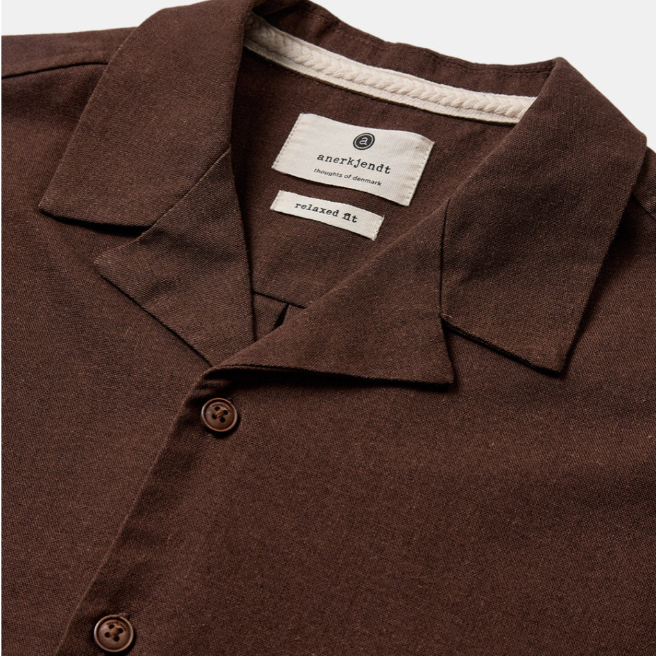 AKLEO Linen Shirt - Chocolate Brown