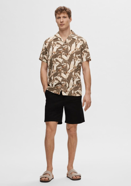 SLHREG-AIR CUBAN COLLAR SHIRT - Morel Floral