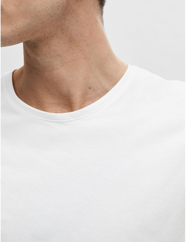 SLHNEWPIMA O-NECK TEE - Bright White