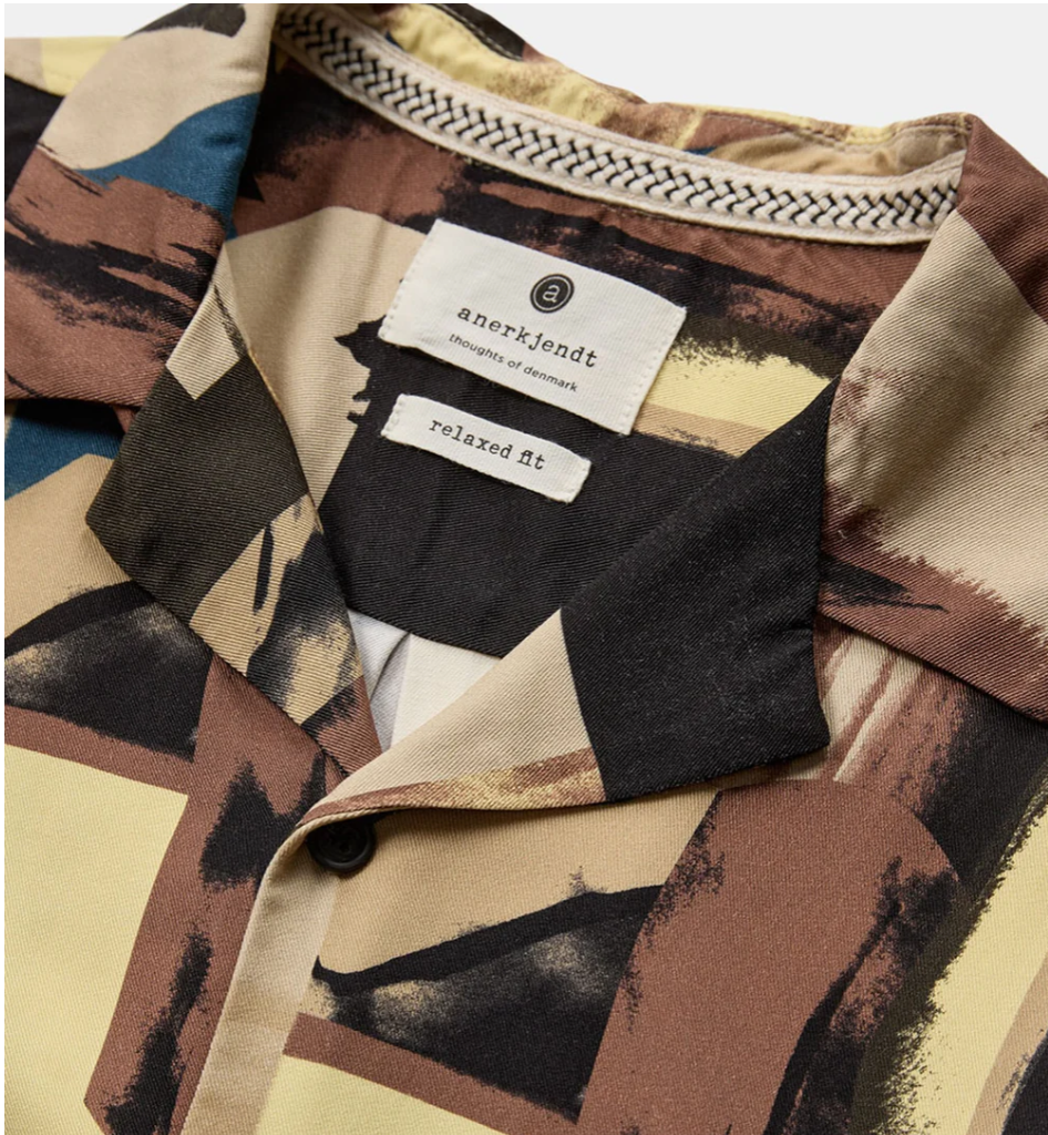 AKLEO Short Sleeve Viscose Shirt - Cognac