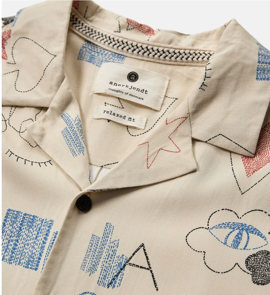 AKLEO Short Sleeve Viscose Shirt - Brown Rice