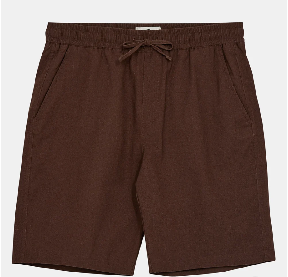 AKLT James Linen Ela Shorts - Chocolate Brown