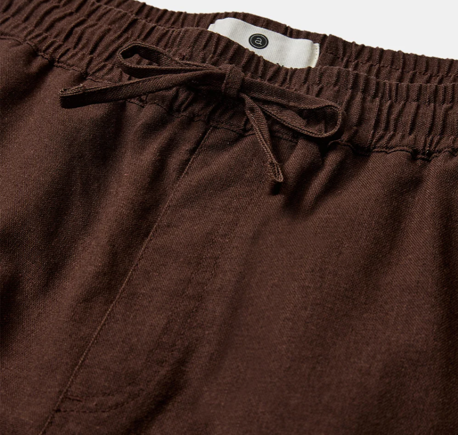 AKLT James Linen Ela Shorts - Chocolate Brown