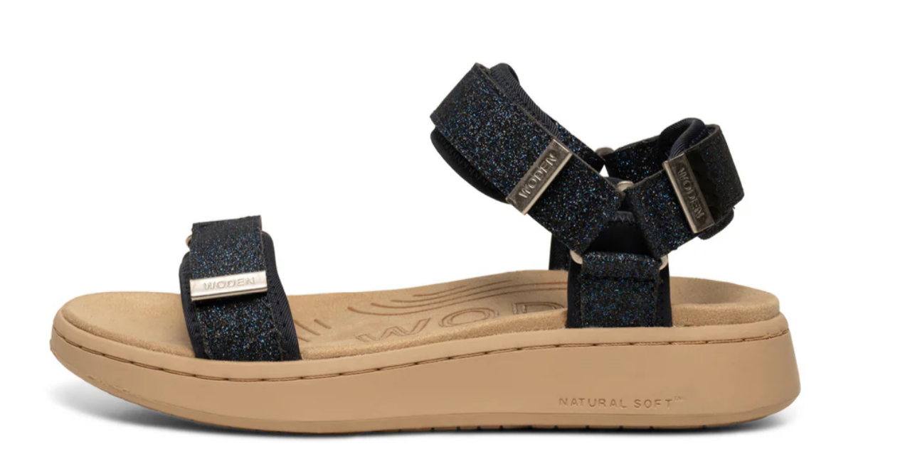 Line Glitter Sandals - Dark Navy