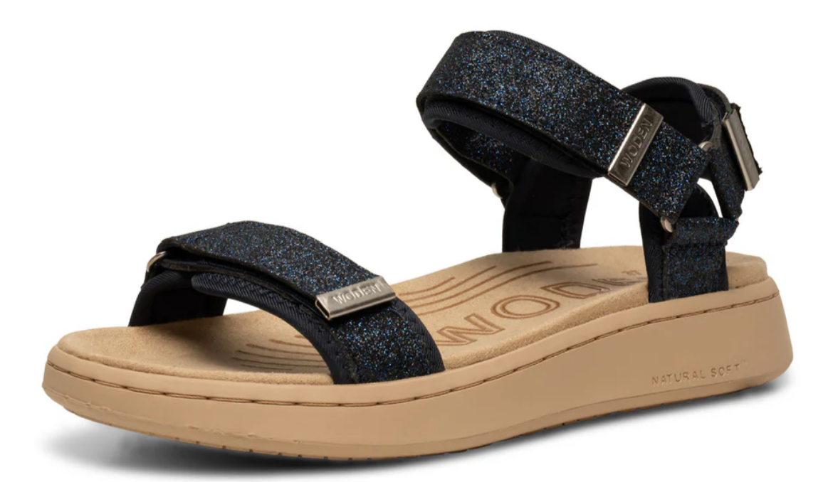 Line Glitter Sandals - Dark Navy