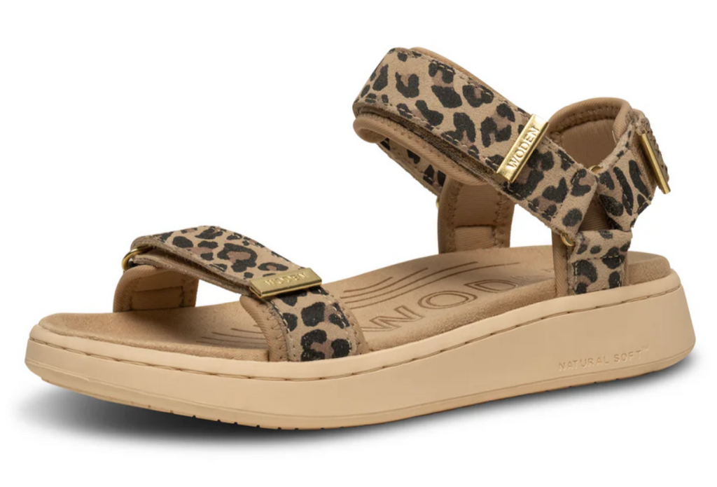 Line Suede Sandals - Leopard