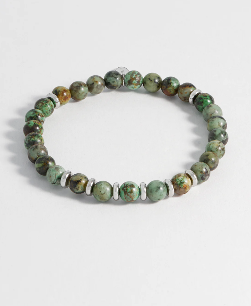 Green Moss Beaded Gemstone Bracelet