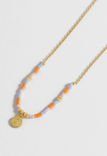 Orange and Blue Coin Miyuki Necklace Make a wish