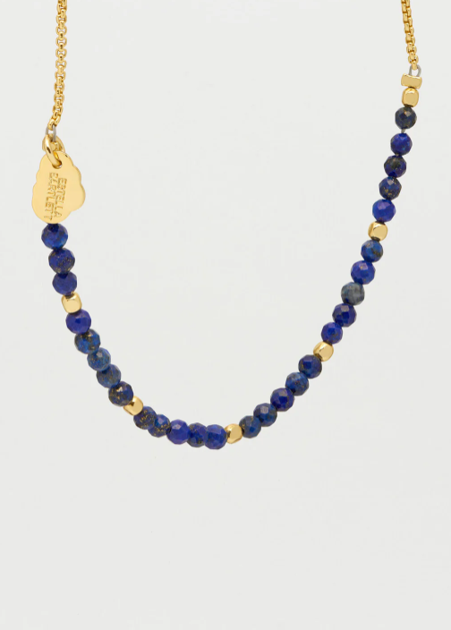 Faceted Lapis Bead Necklace