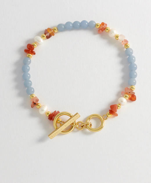 Gemstone Pearl T-Bar Bracelet