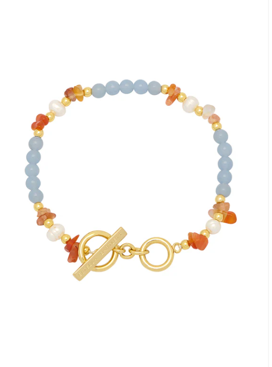 Gemstone Pearl T-Bar Bracelet