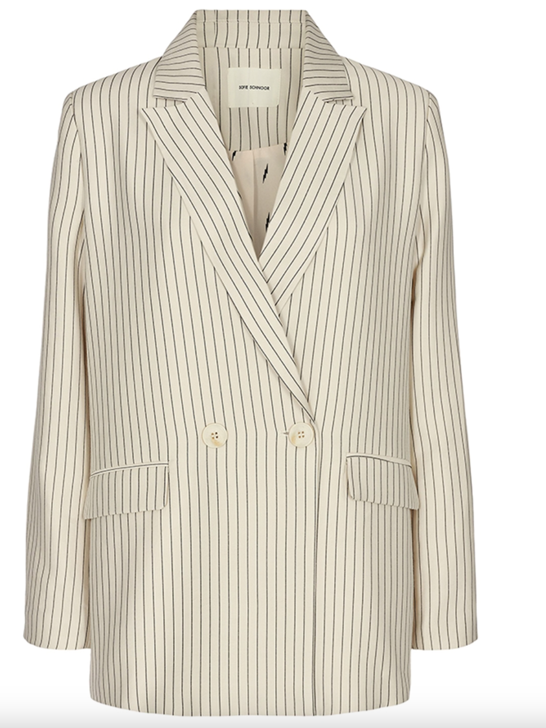 Cream Pinstripe Suit Jacket