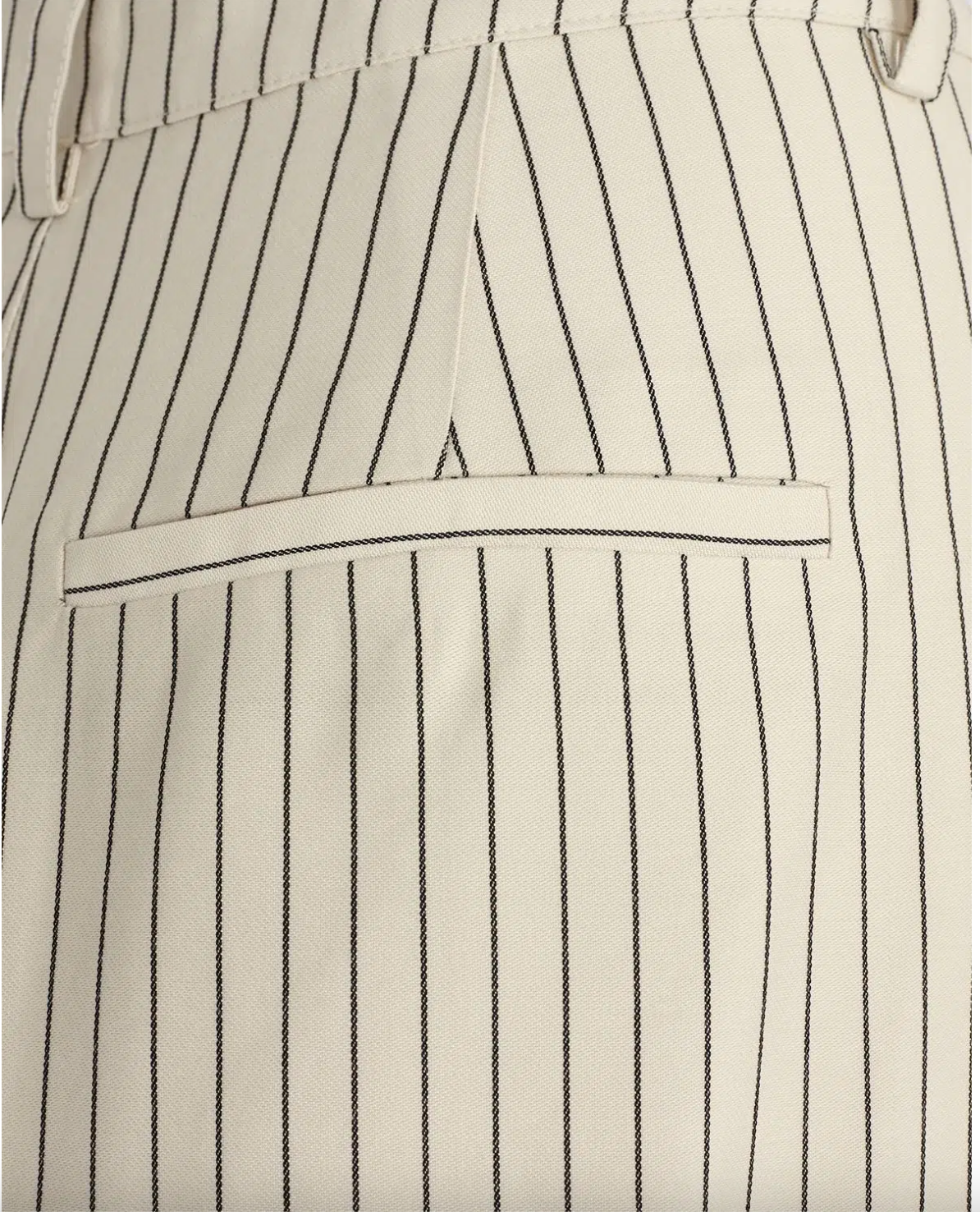 Cream Pinstripe Suit Trousers