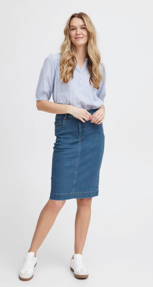 FxDenima Medium Blue Denim Short Skirt