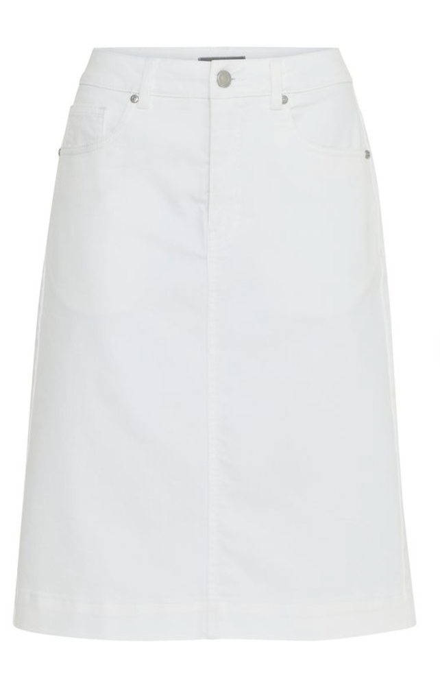 FxDenima White Denim Short Skirt