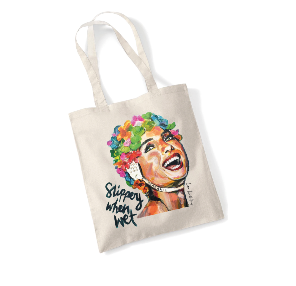 Lisa Illustrations Slippery When Wet Tote Bag