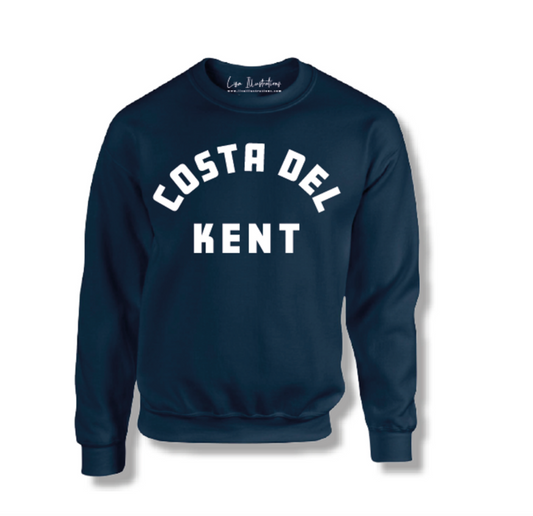 ‘Costa Del Kent’ Adults Unisex Sweatshirt - Navy