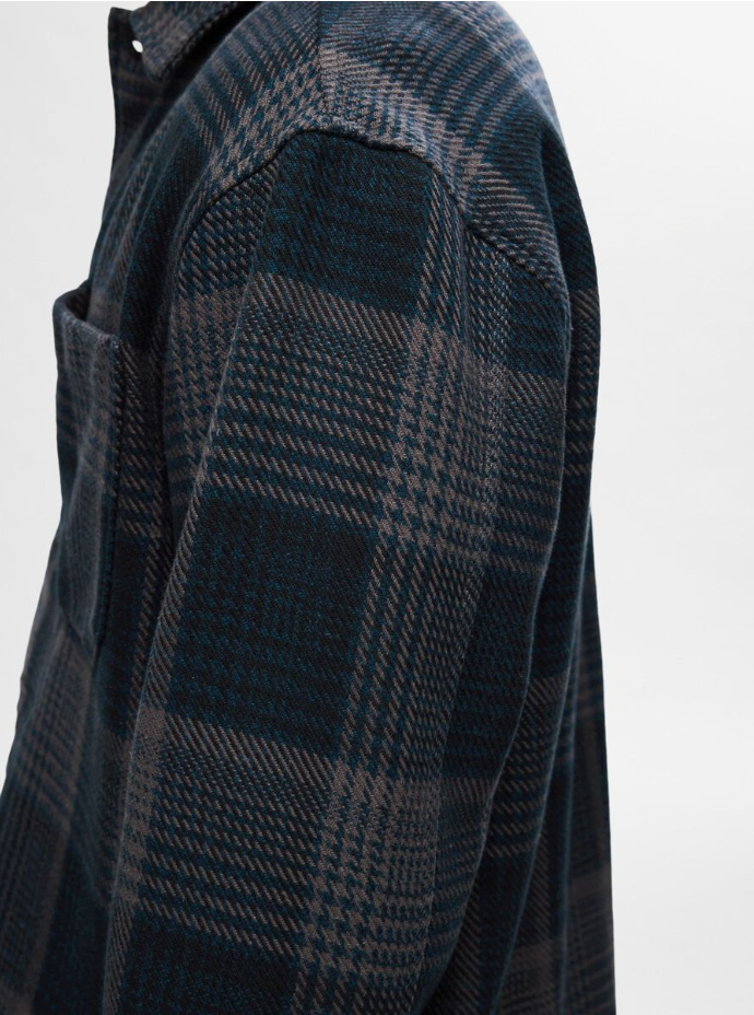 SLHBOXY Houndstooth Big Check Overshirt - Sky Captain