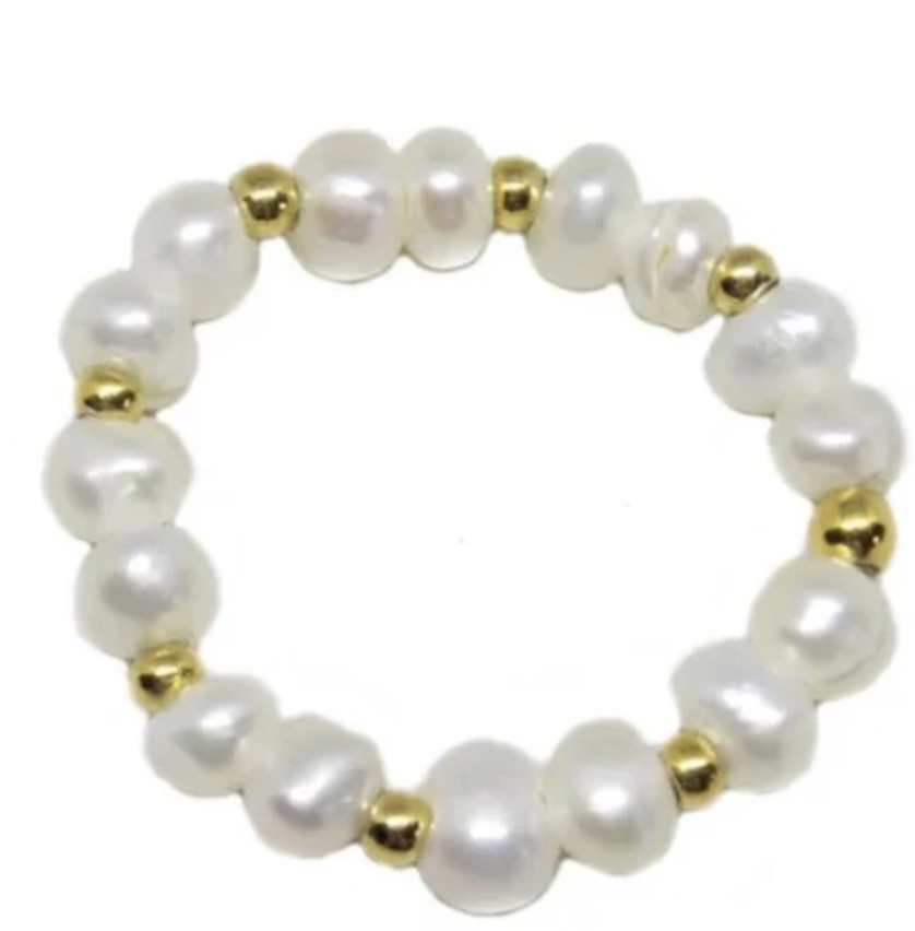 Stone Dot Pearl Ring