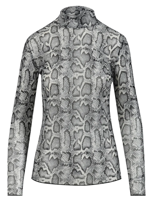 CC Heart EVE Mesh Turtleneck - White/Snake