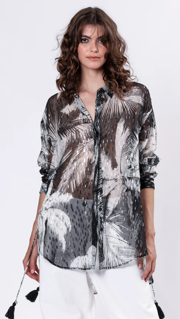 TANZANITE SHIRT (PALM PRINT)