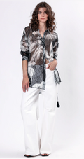 TANZANITE SHIRT - PALM PRINT