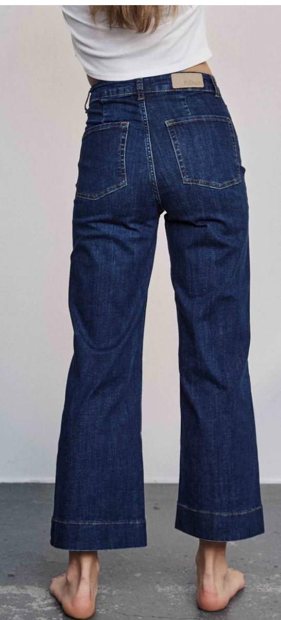 NUPARIS CROPPED JEANS - Dark Blue Denim