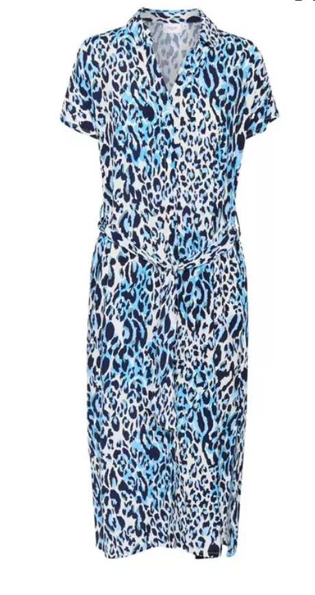 BlancaSZ Short Sleeve Dress - Blue Animal