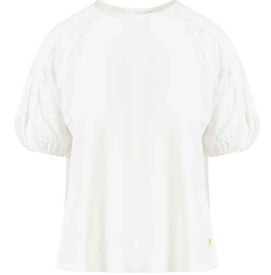 T-Shirt with Pleated Sleeves