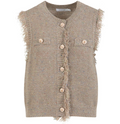 SAND LUREX KNIT VEST