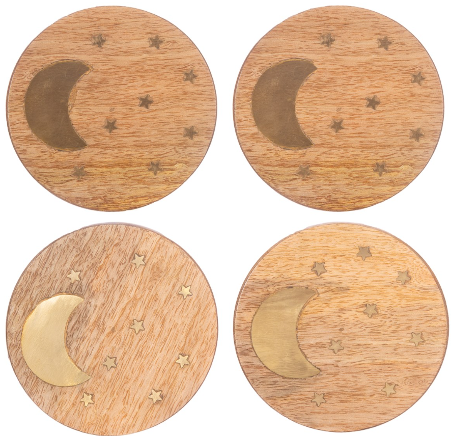 Crescent Moon Coasters - Set of 4