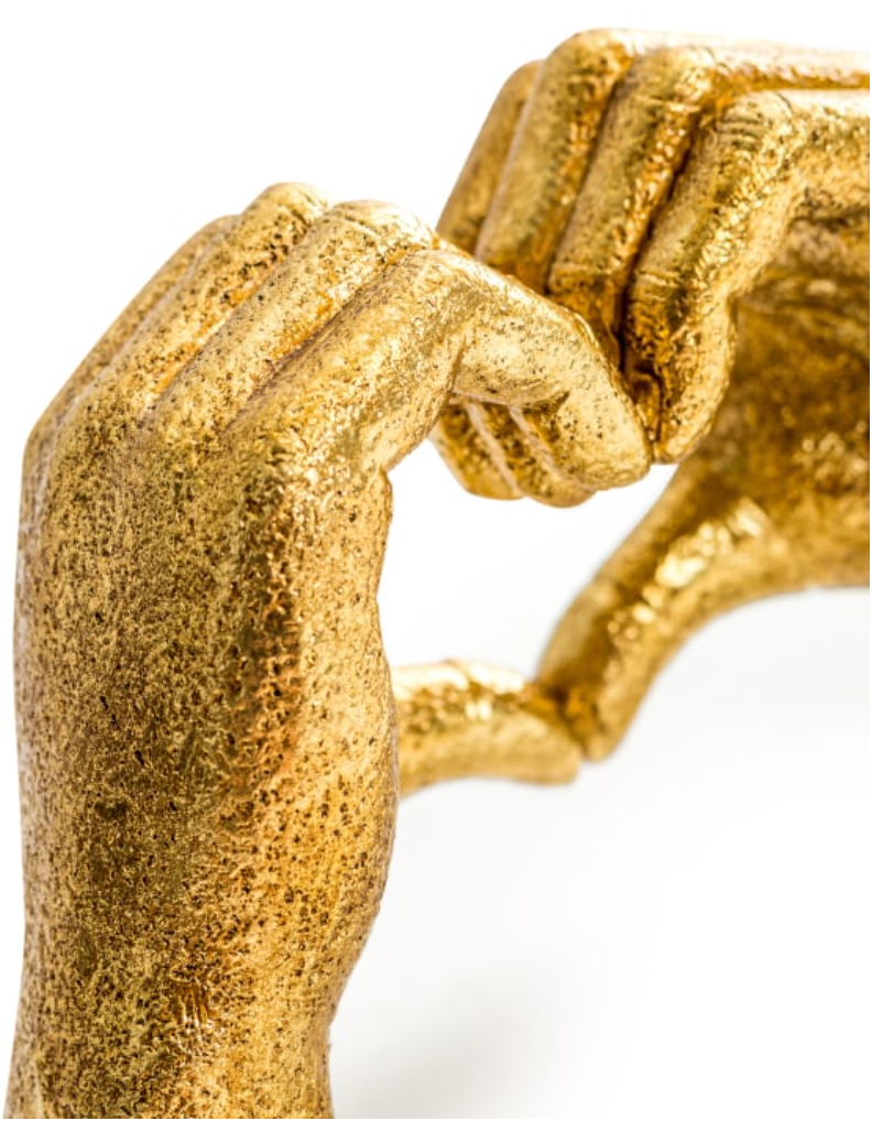 GOLD HEART HANDS ORNAMENT