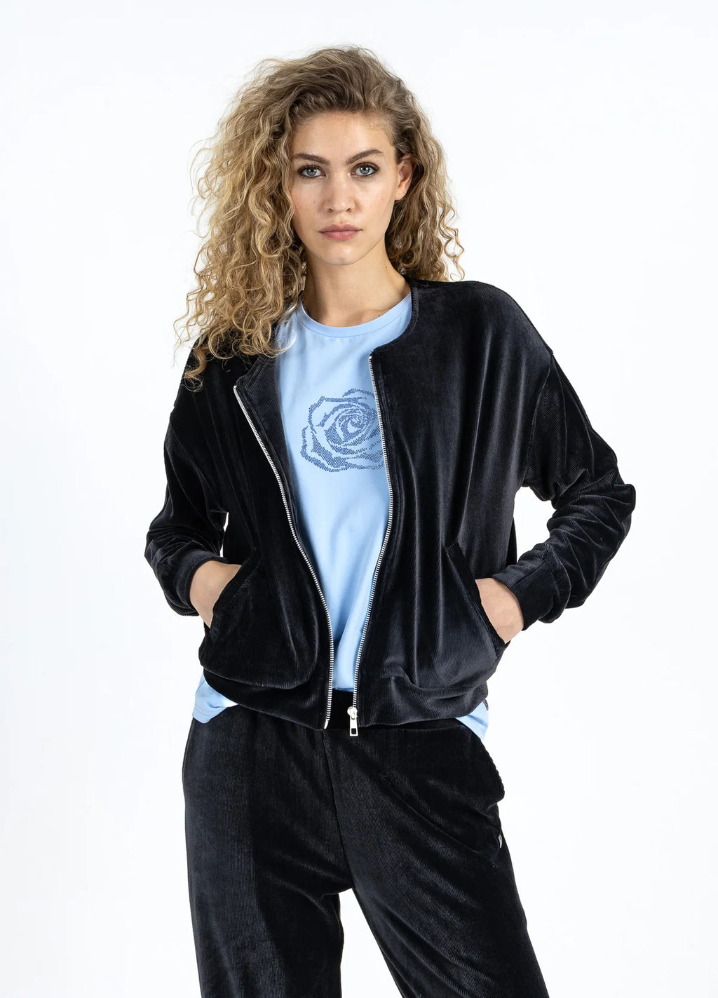 VELVET ZIPPER PUFFER